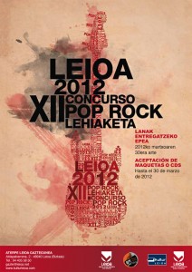 XII concurso Pop- Rock de Leioa ULTIMOS DIAS DE INSCRIPCION!! hasta el 30 de Marzo