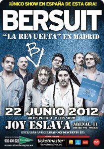 BERSUIT "La Revuelta" en Madrid - 22 de Junio JOY ESLAVA - theborderlinemusic.com
